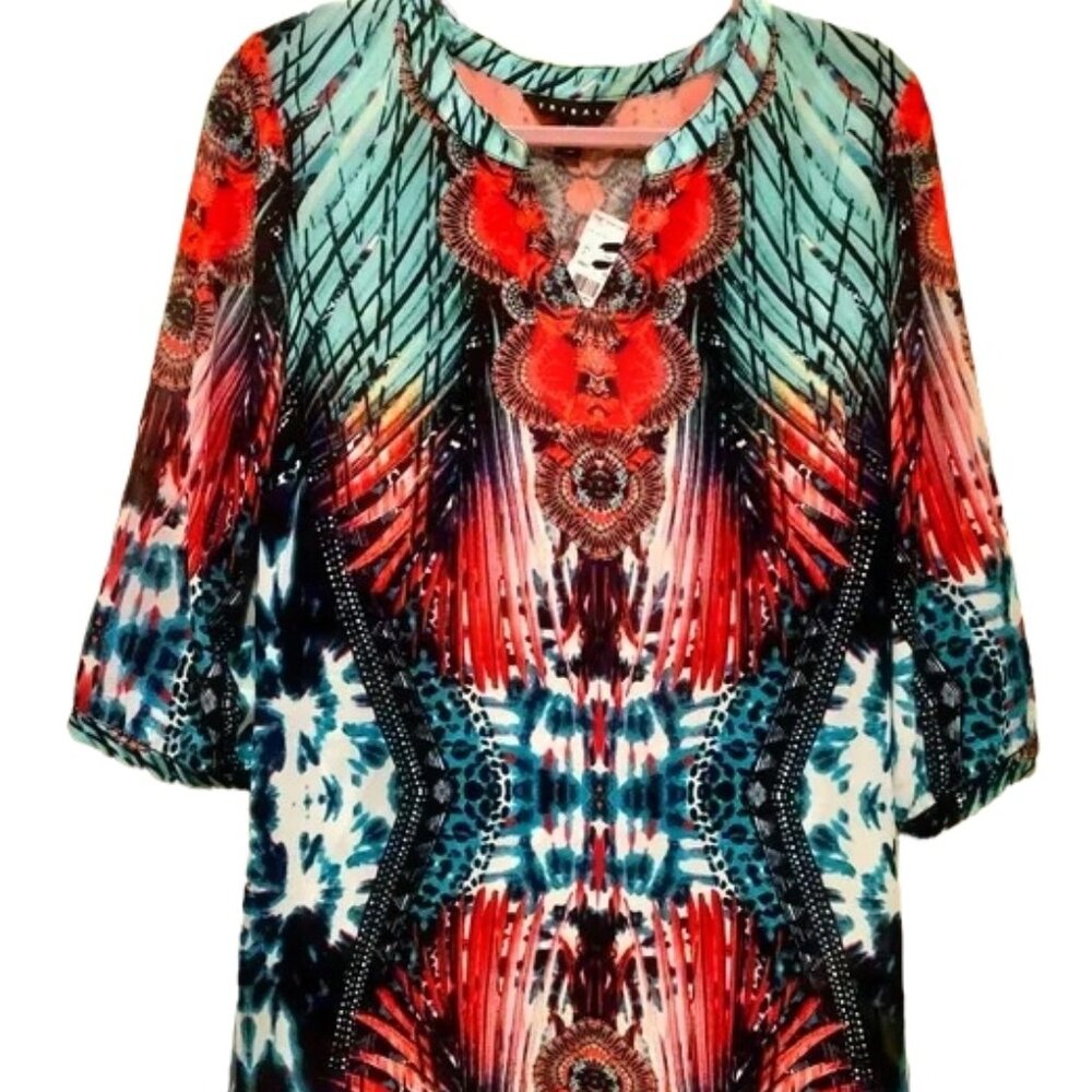 Tribal tunic top, sz S, NWT